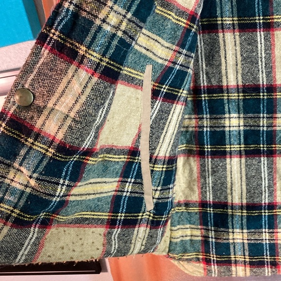 Vintage 70’s duck cloth vest wool lining snap buttons corduroy collar. 302 - Picture 3 of 7